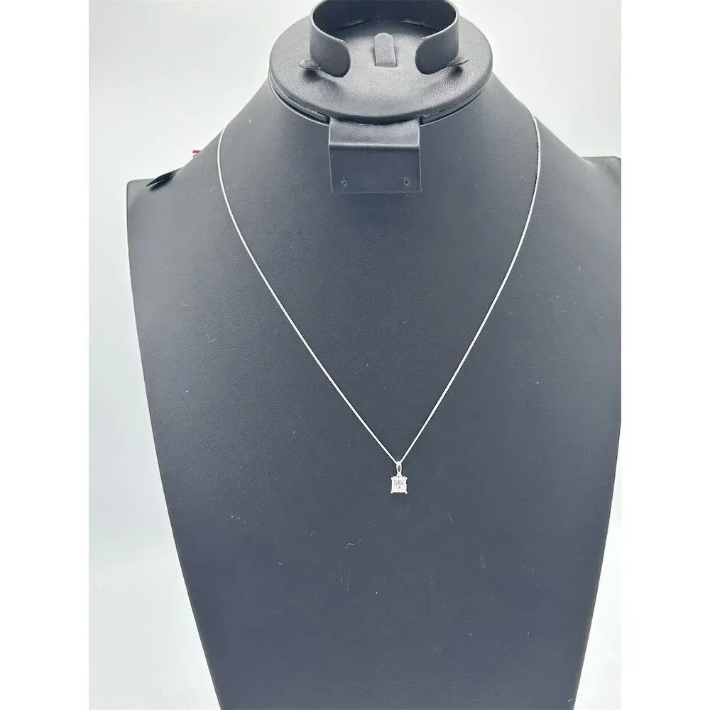 Swarovski Zirconia Solitaire Square Pendant Necklace - Picture 1 of 4